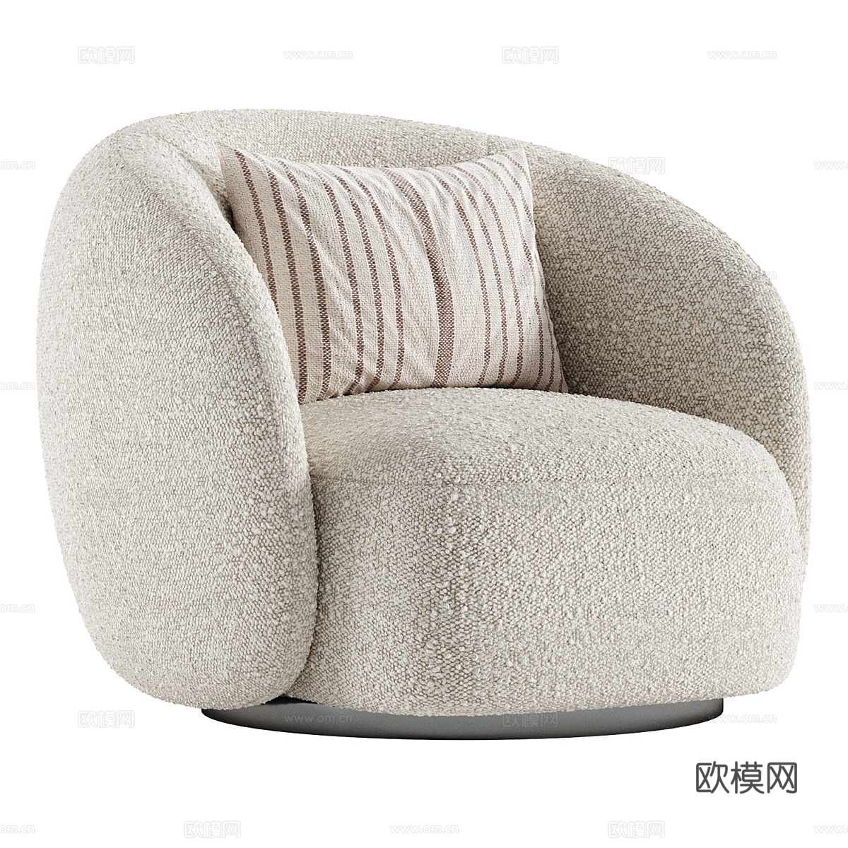 现代意式奶油风 Aria 扶手椅3d模型