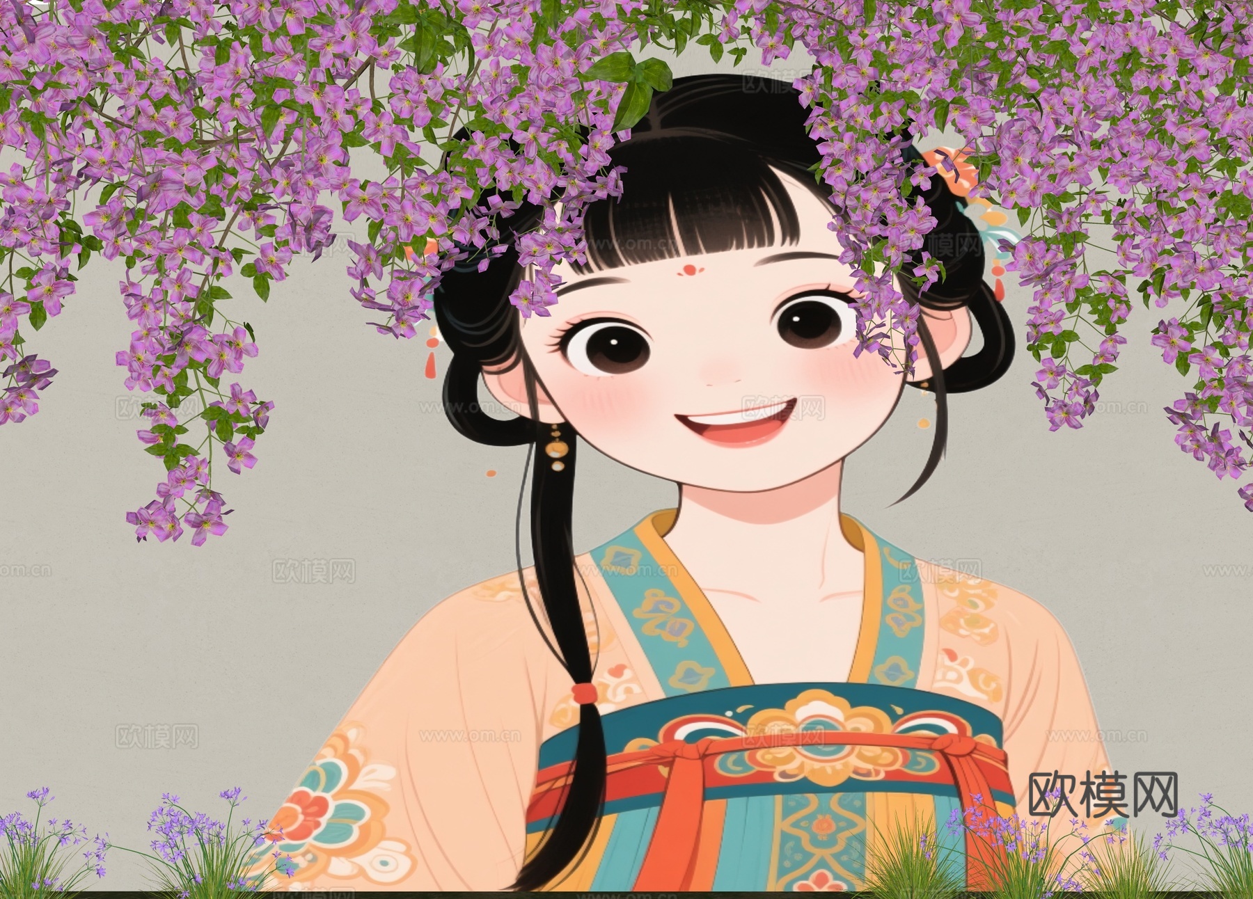 网红打卡墙 治愈少女围墙 美陈花朵围墙 植物花卉 藤爬植物花su模型