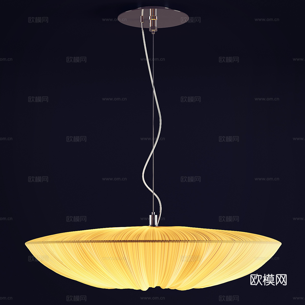 新中式轻奢布艺装饰吊灯3d模型