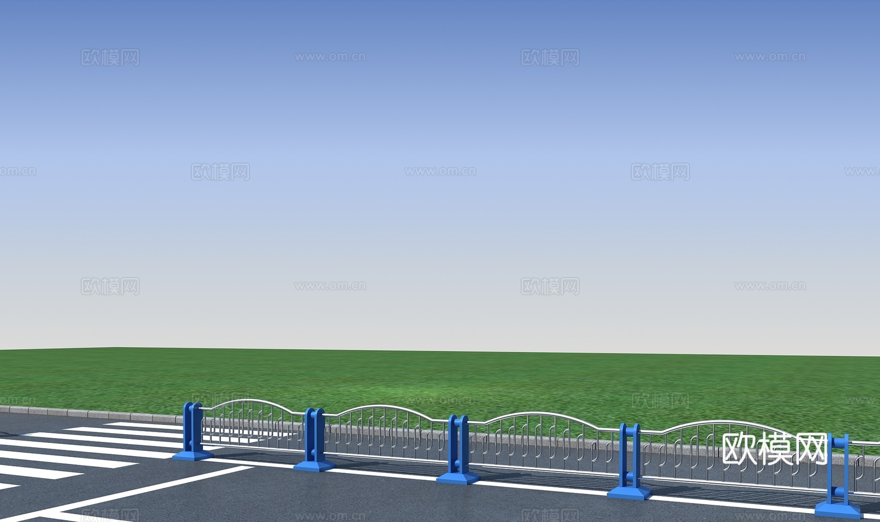 不锈钢道路护栏3d模型