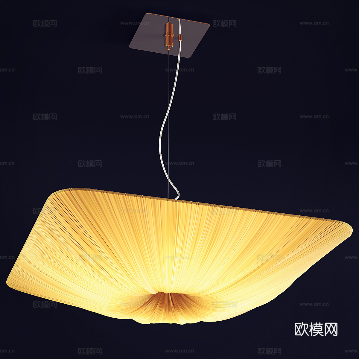 新中式轻奢布艺装饰吊灯3d模型