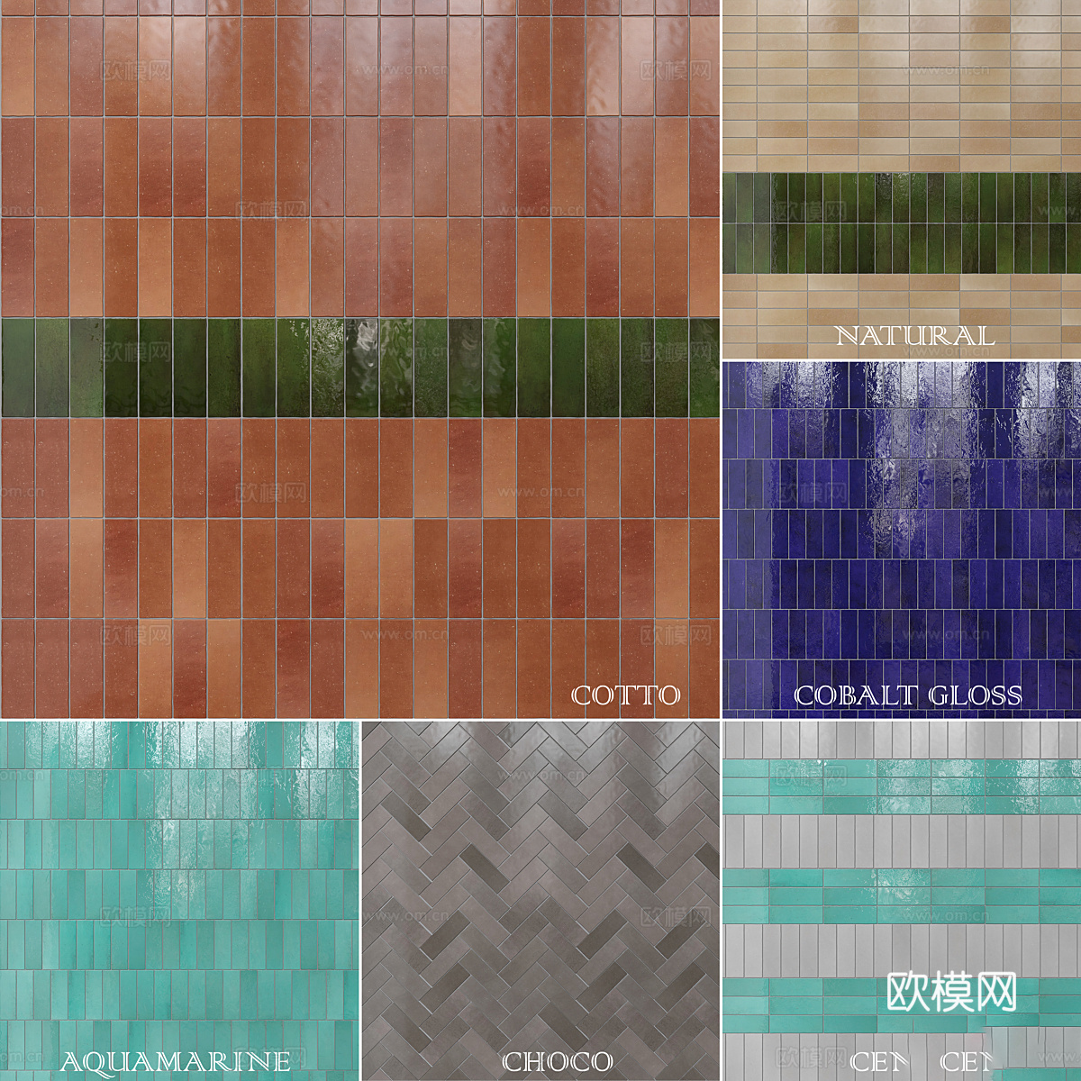 现代奶油风瓷砖 花砖 马赛克瓷砖3d模型
