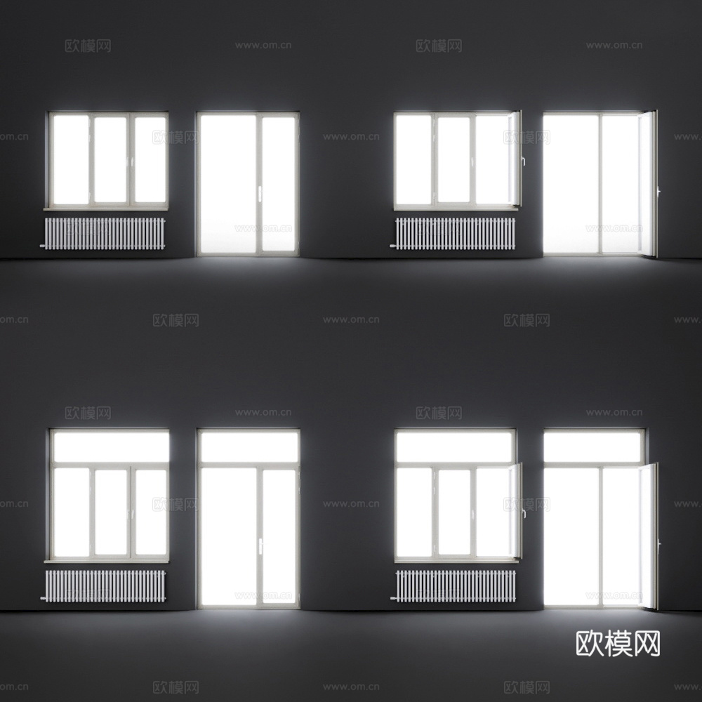 现代门窗 门窗3d模型