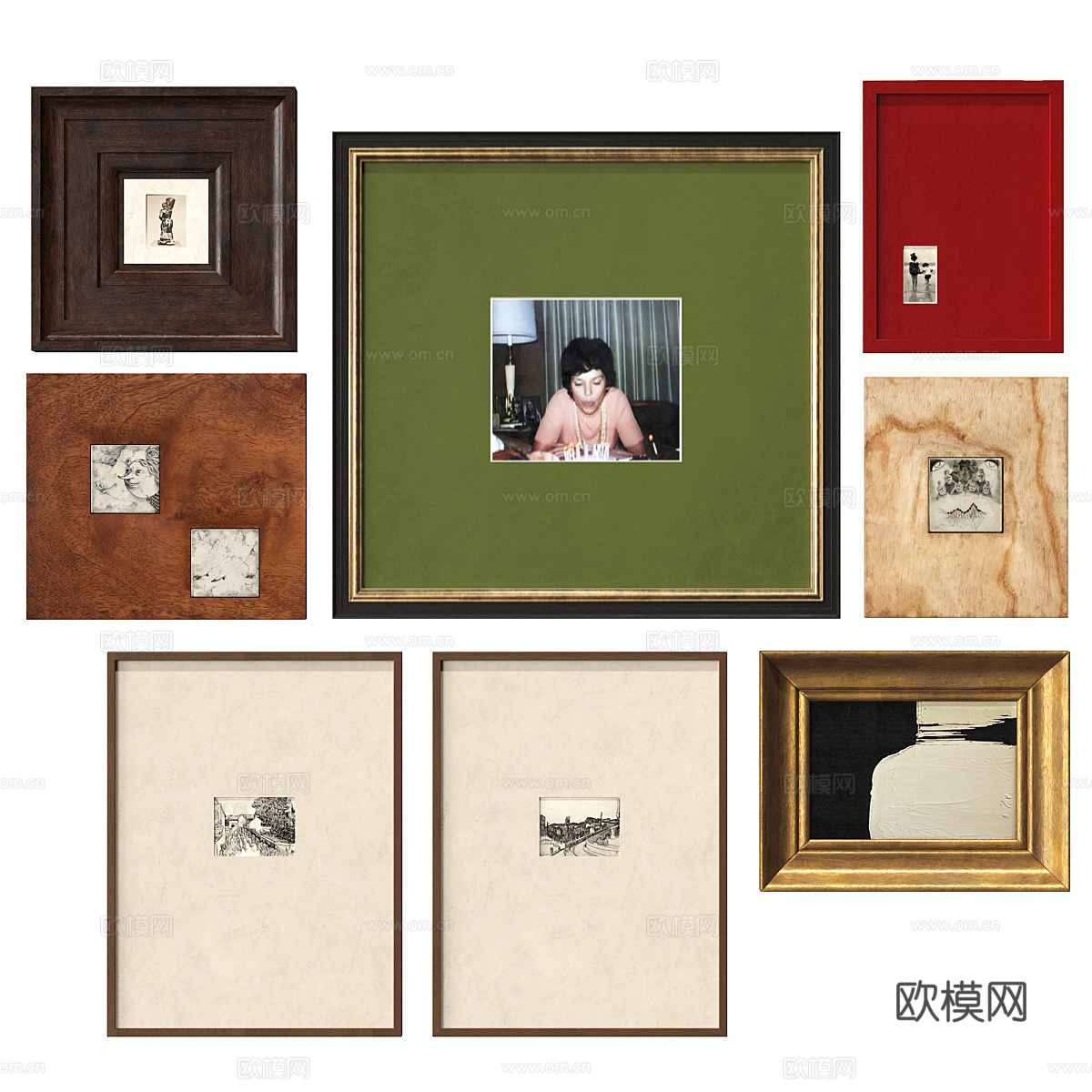 中古风复古装饰画框3d模型
