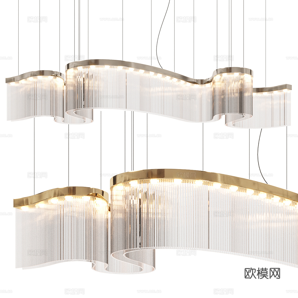 现代轻奢 Marina 工艺吊灯3d模型
