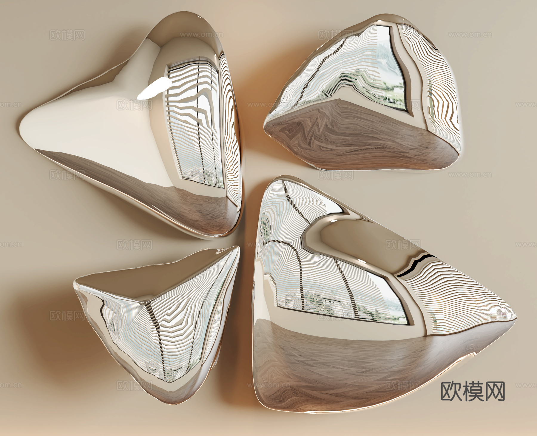 现代墙饰挂件3d模型
