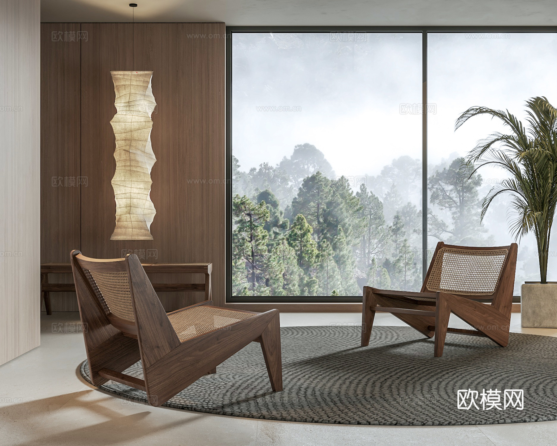 Cassina Kangaroo藤编休闲椅 躺椅3d模型