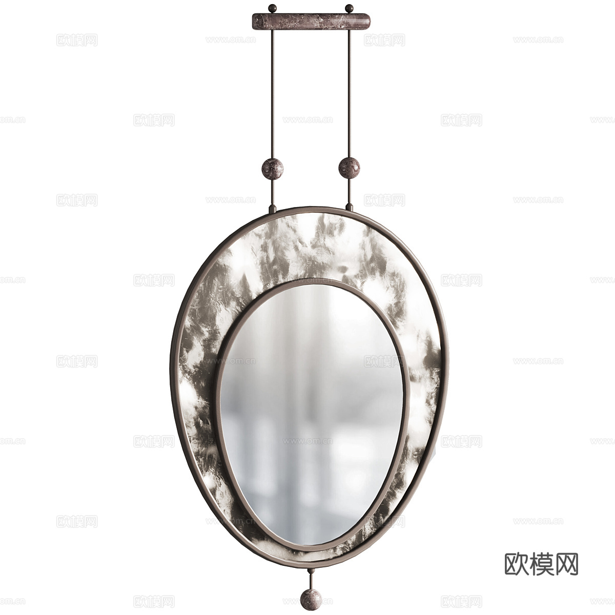 新中式轻奢装饰镜子3d模型