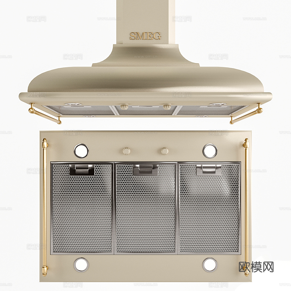 现代奶油风厨房电器3d模型