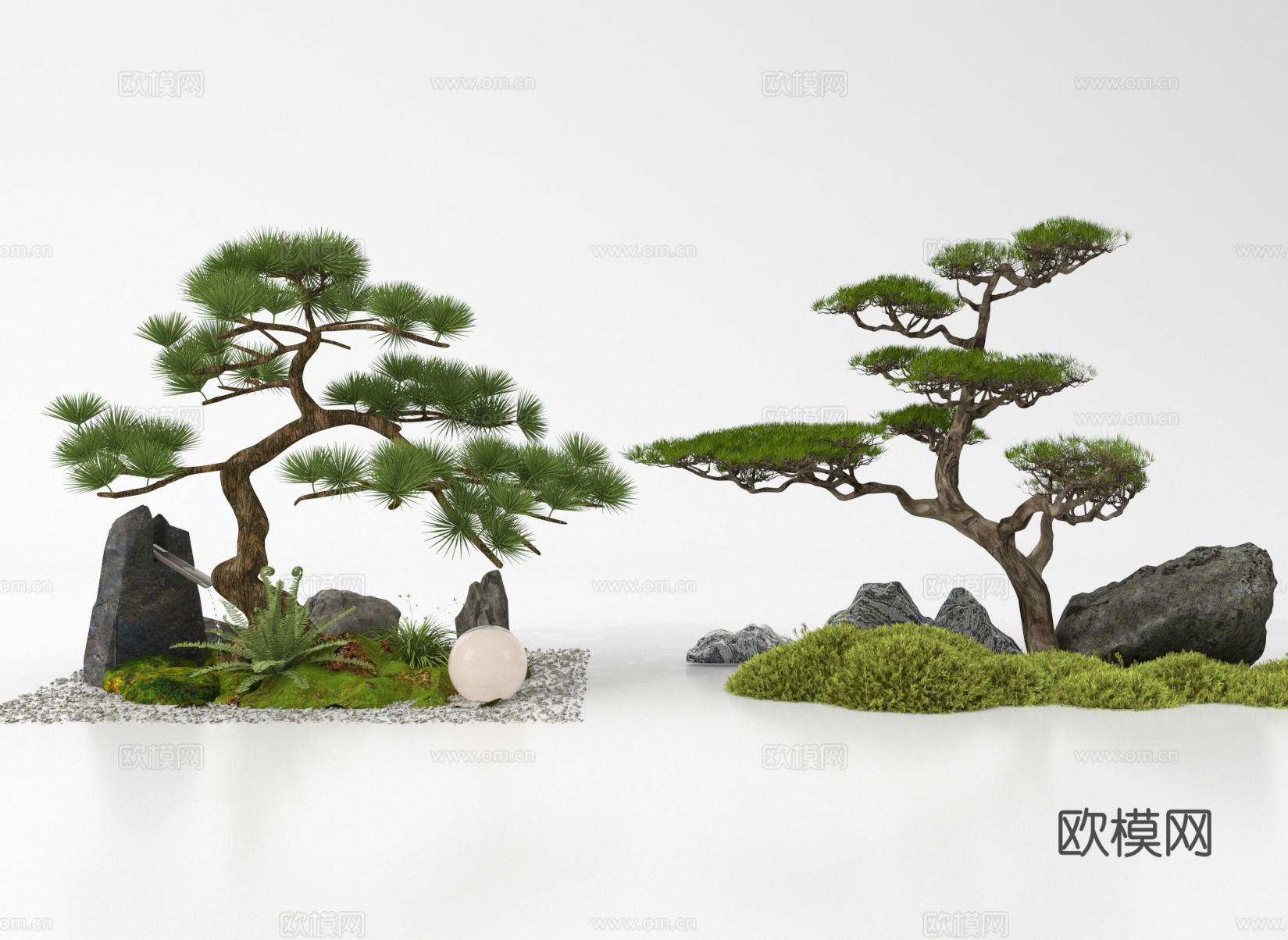 景观松 景观小品 植物造景 庭院景观3d模型