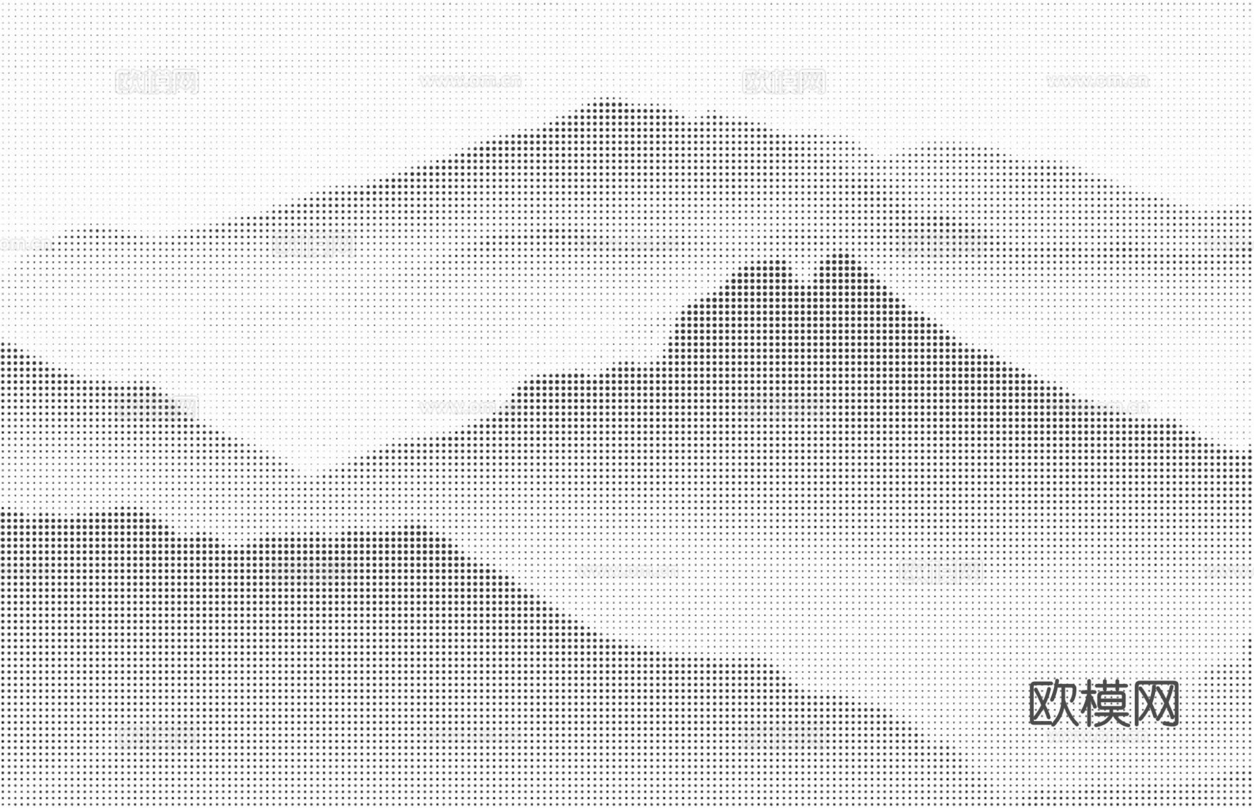 中式穿孔金属板_山水穿孔板_洞洞板贴图