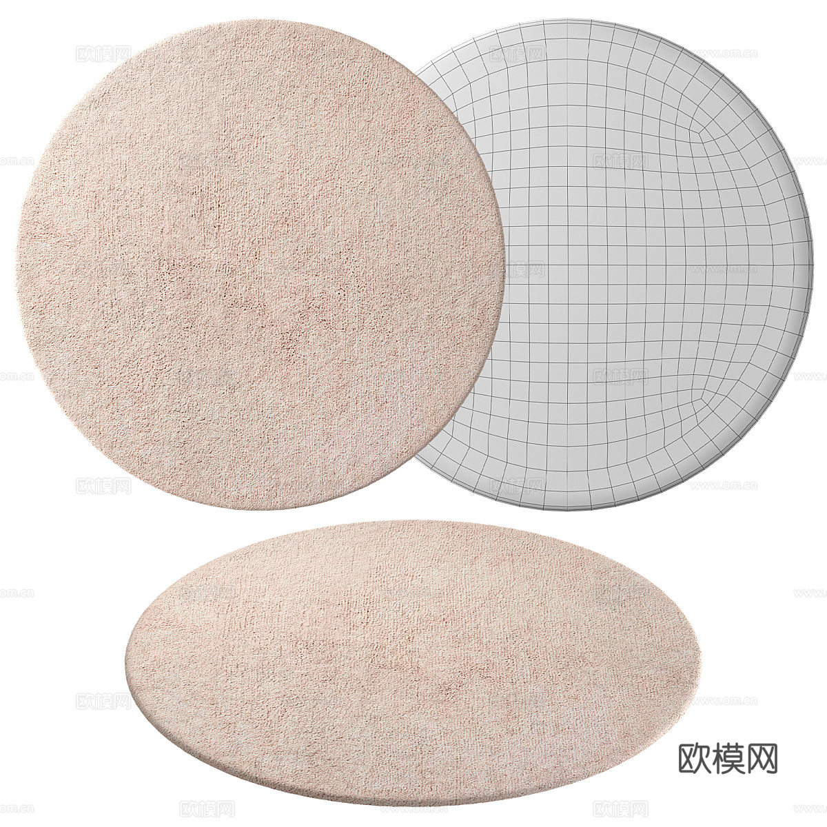 现代奶油风儿童地毯3d模型