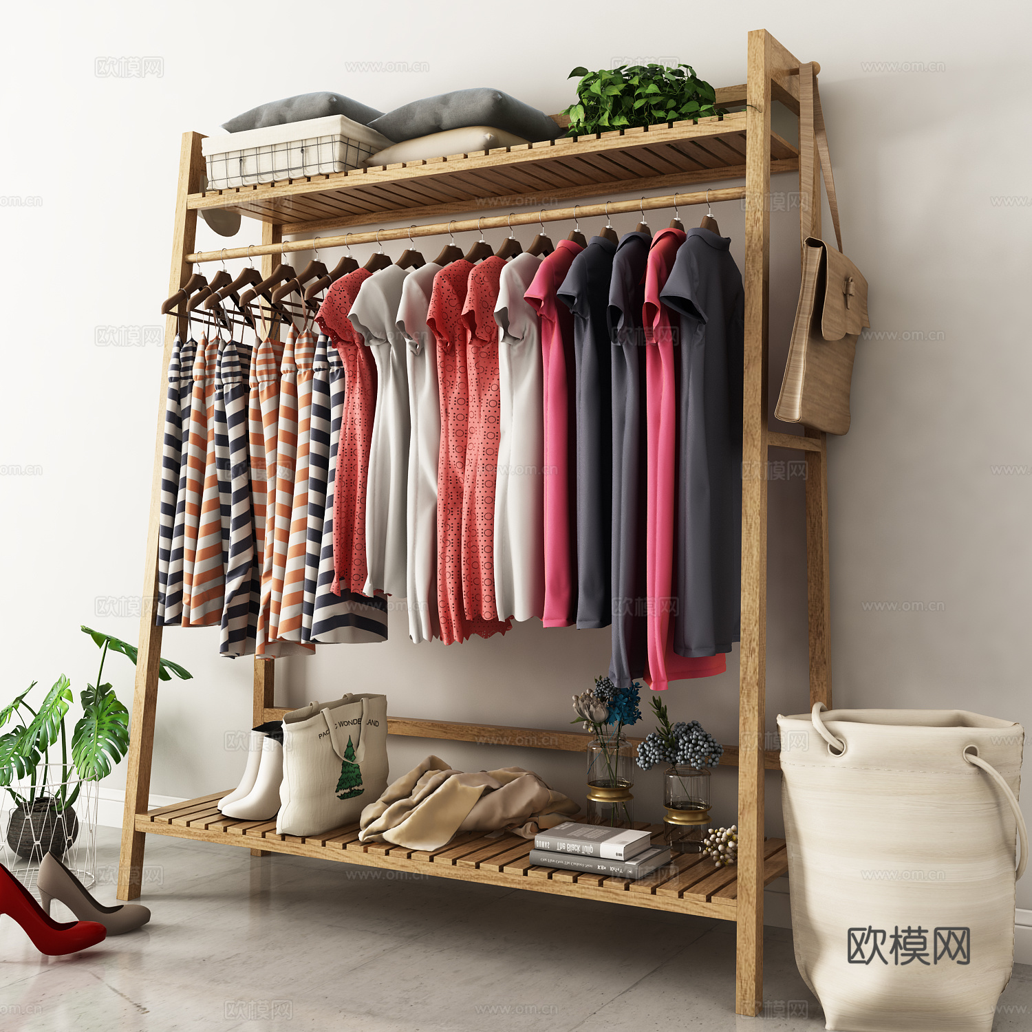 现代衣架服饰饰品3d模型