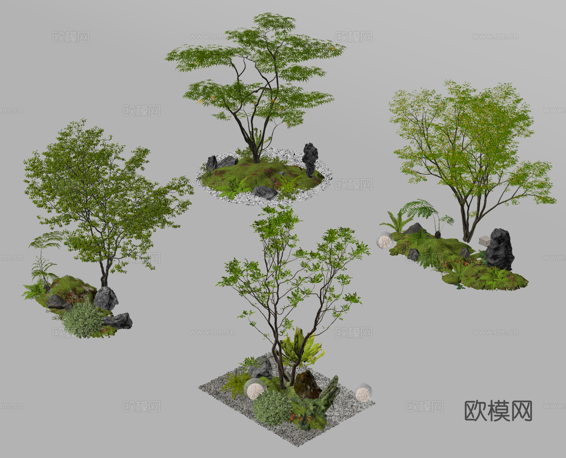 景观小品 植物造景 庭院景观su模型