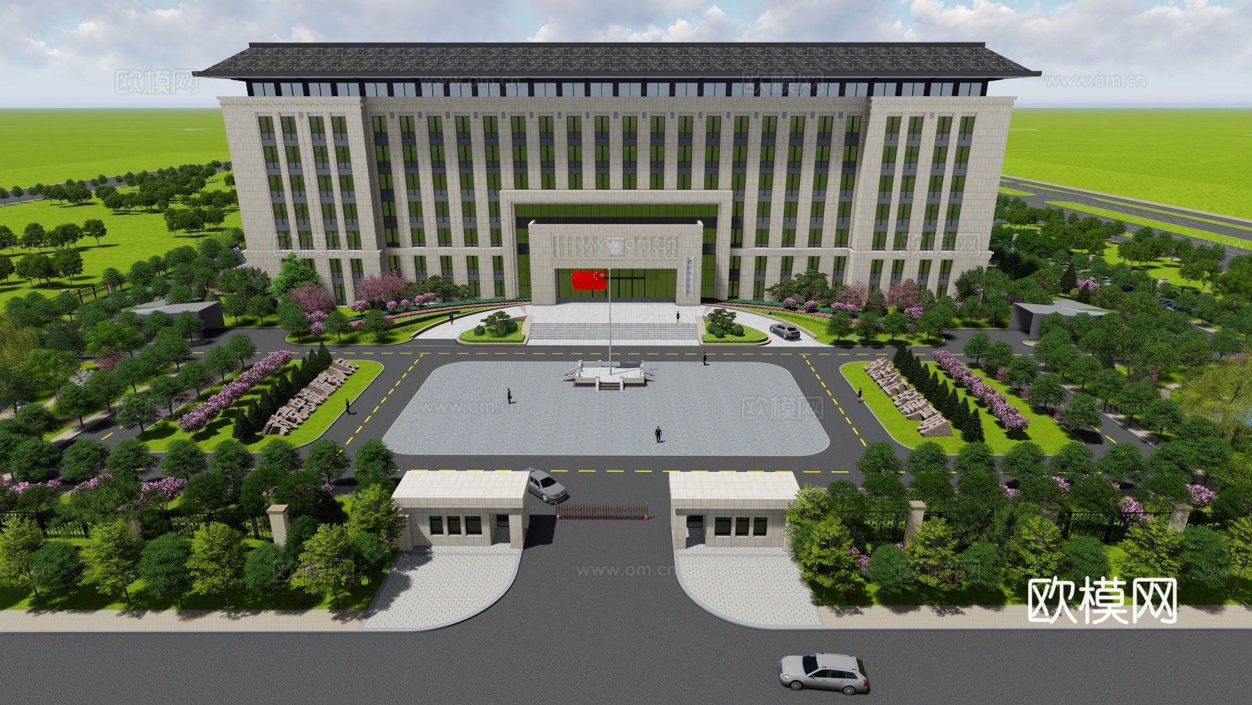 公安局景观设计   景观设计施工图（赠方案效果图）cad施工图
