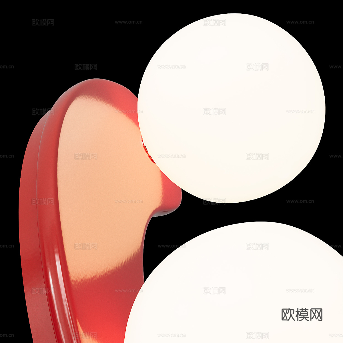 现代奶油风双头儿童金属壁灯3d模型