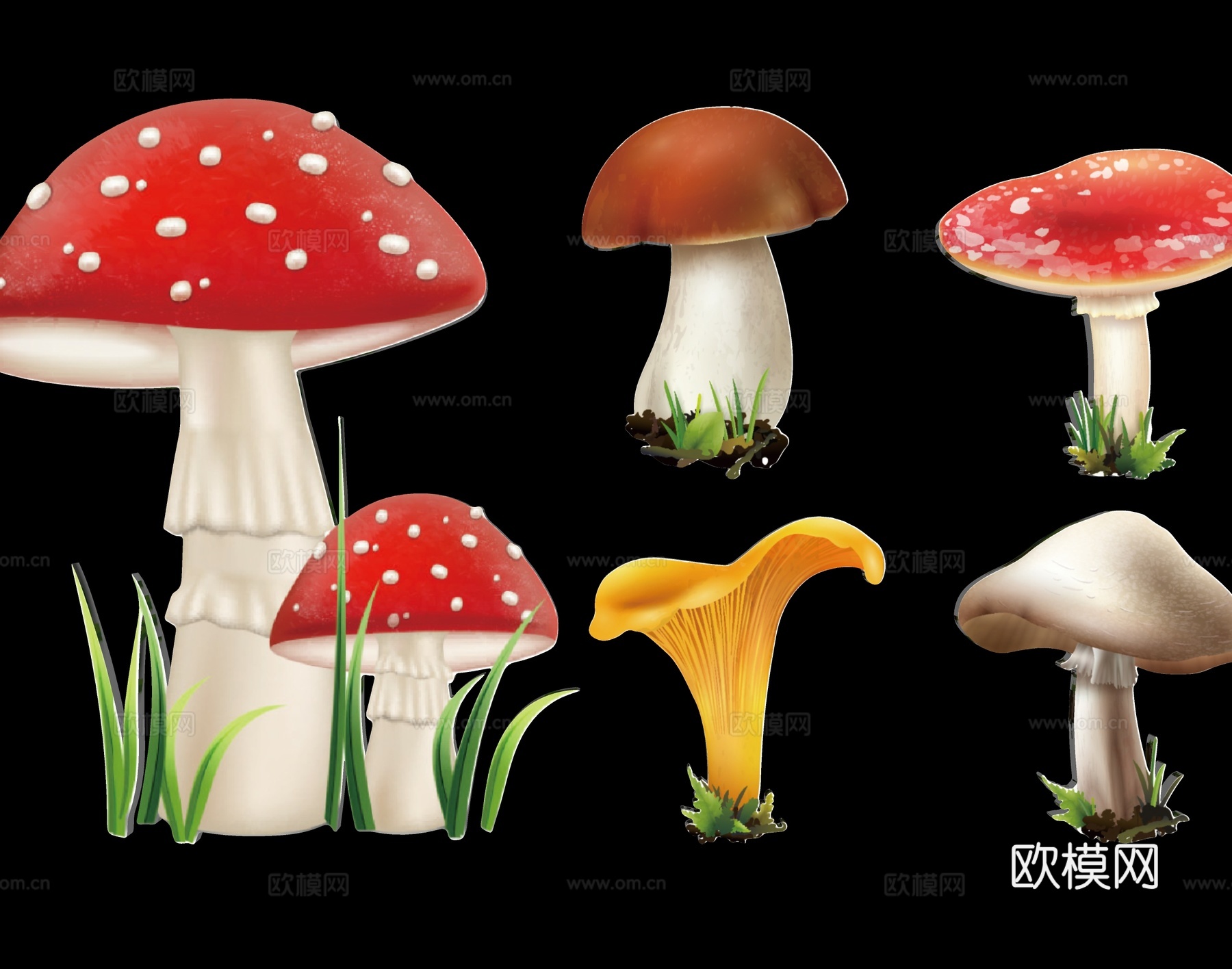 卡通蘑菇雕塑su模型