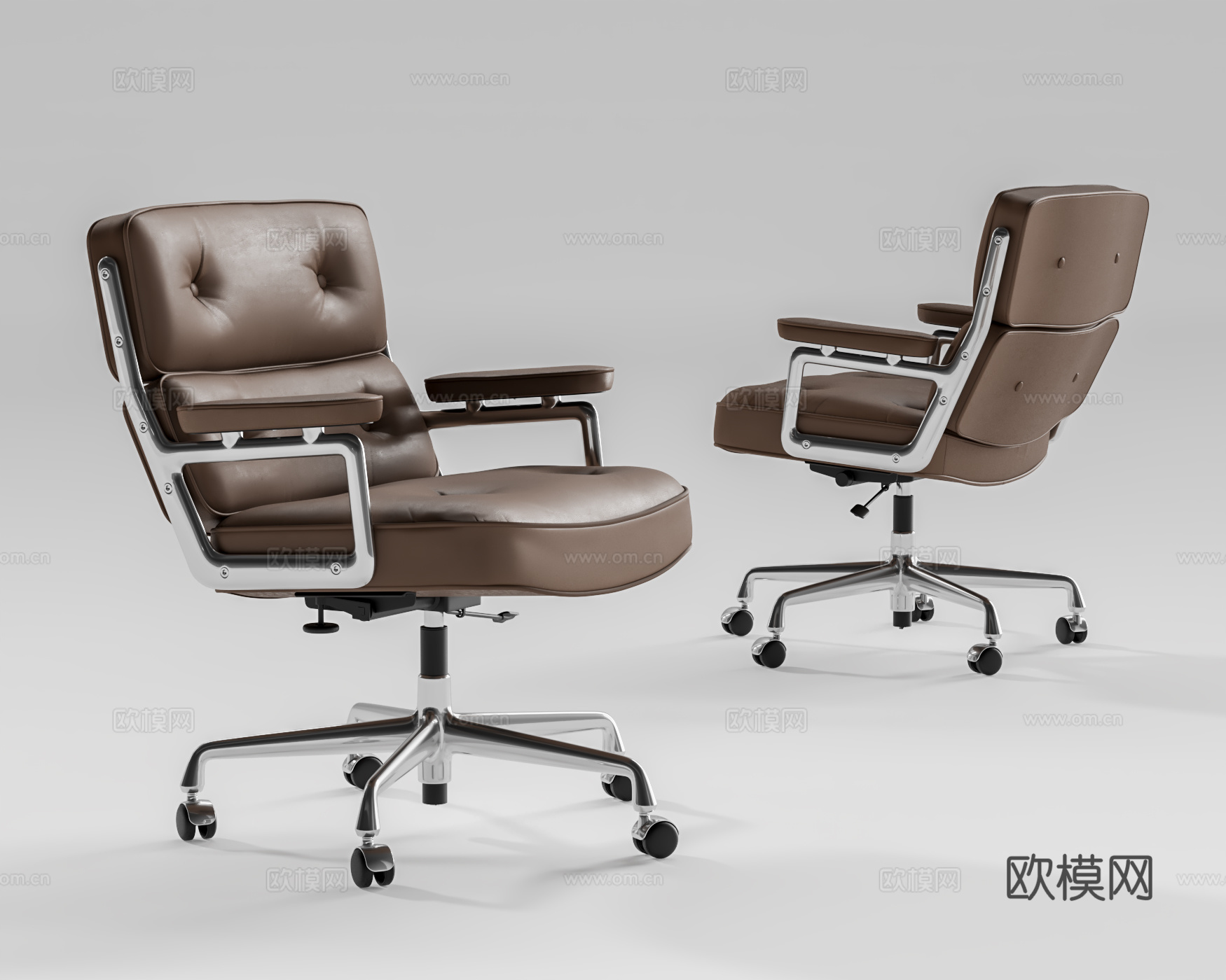 Herman Miller 现代办公椅 皮革办公椅 培训椅3d模型