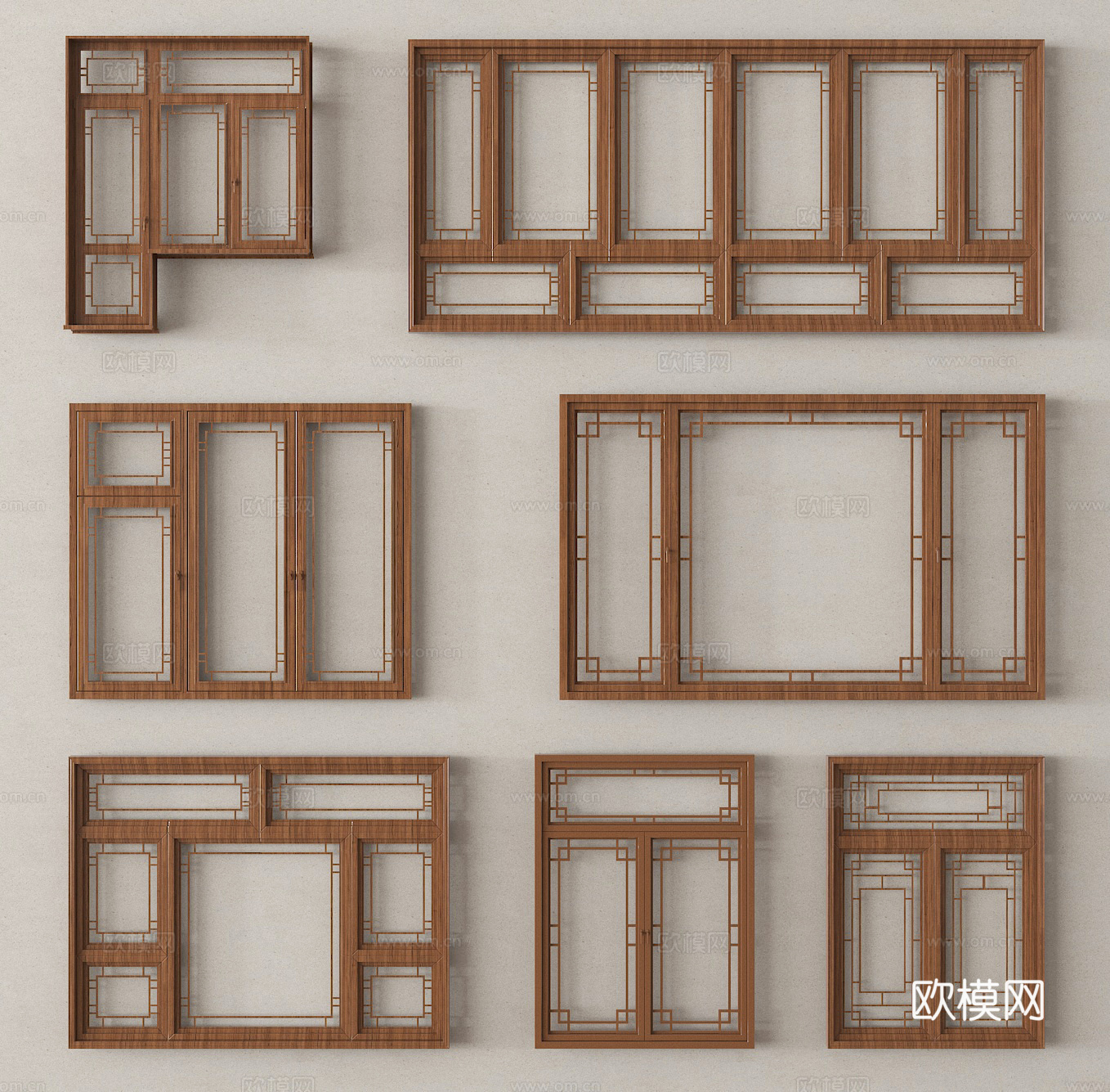 平开窗 落地窗 窗户3d模型
