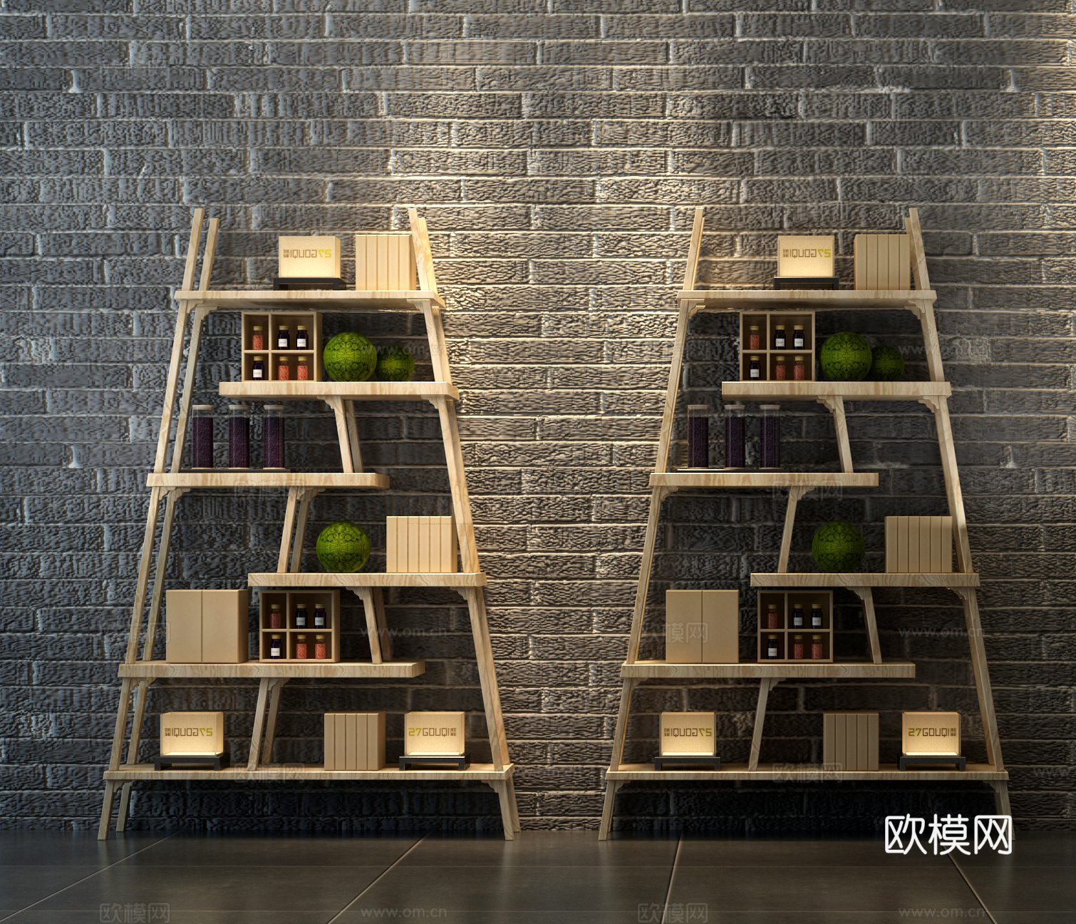 传统中式装饰柜架3d模型