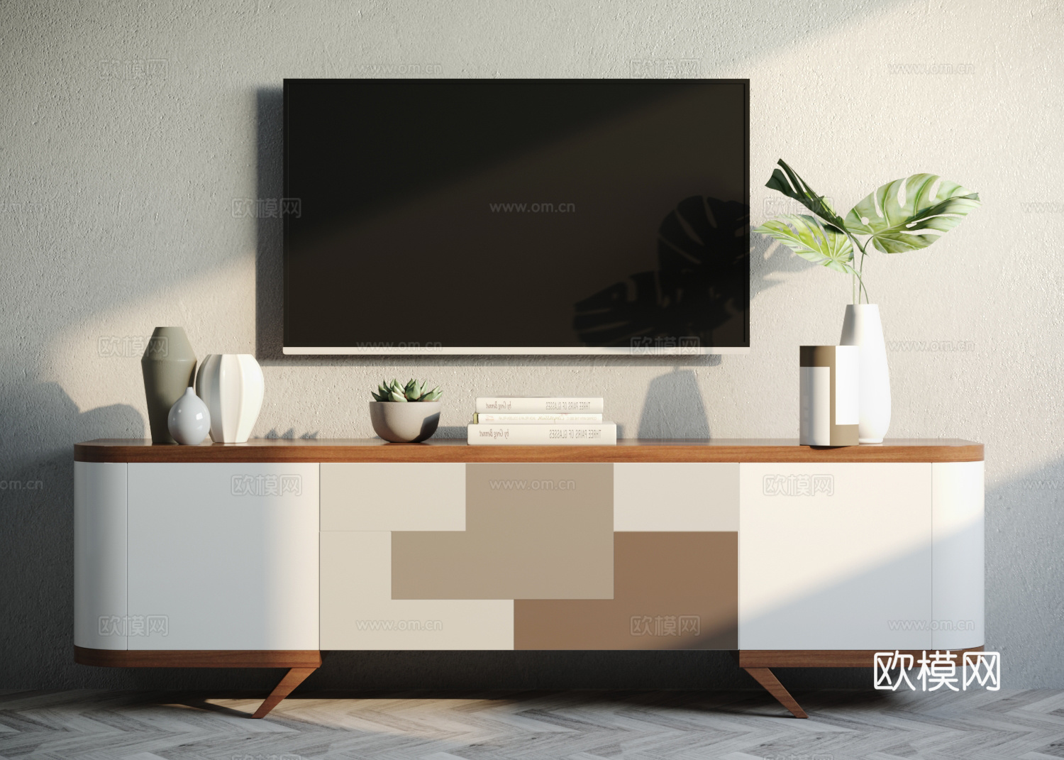 北欧电视柜摆件组合3d模型