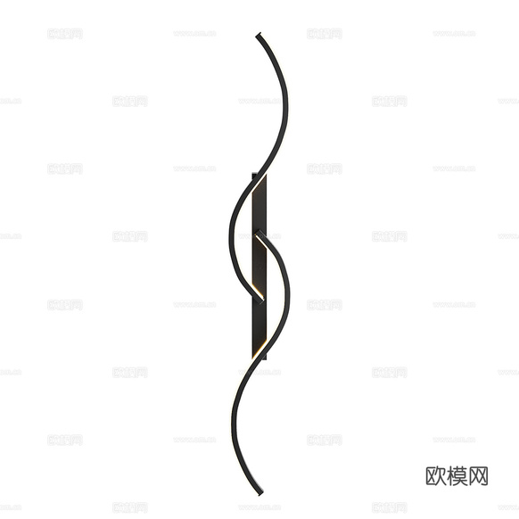 現(xiàn)代極簡線性金屬壁燈3d模型下載(渲染圖2)