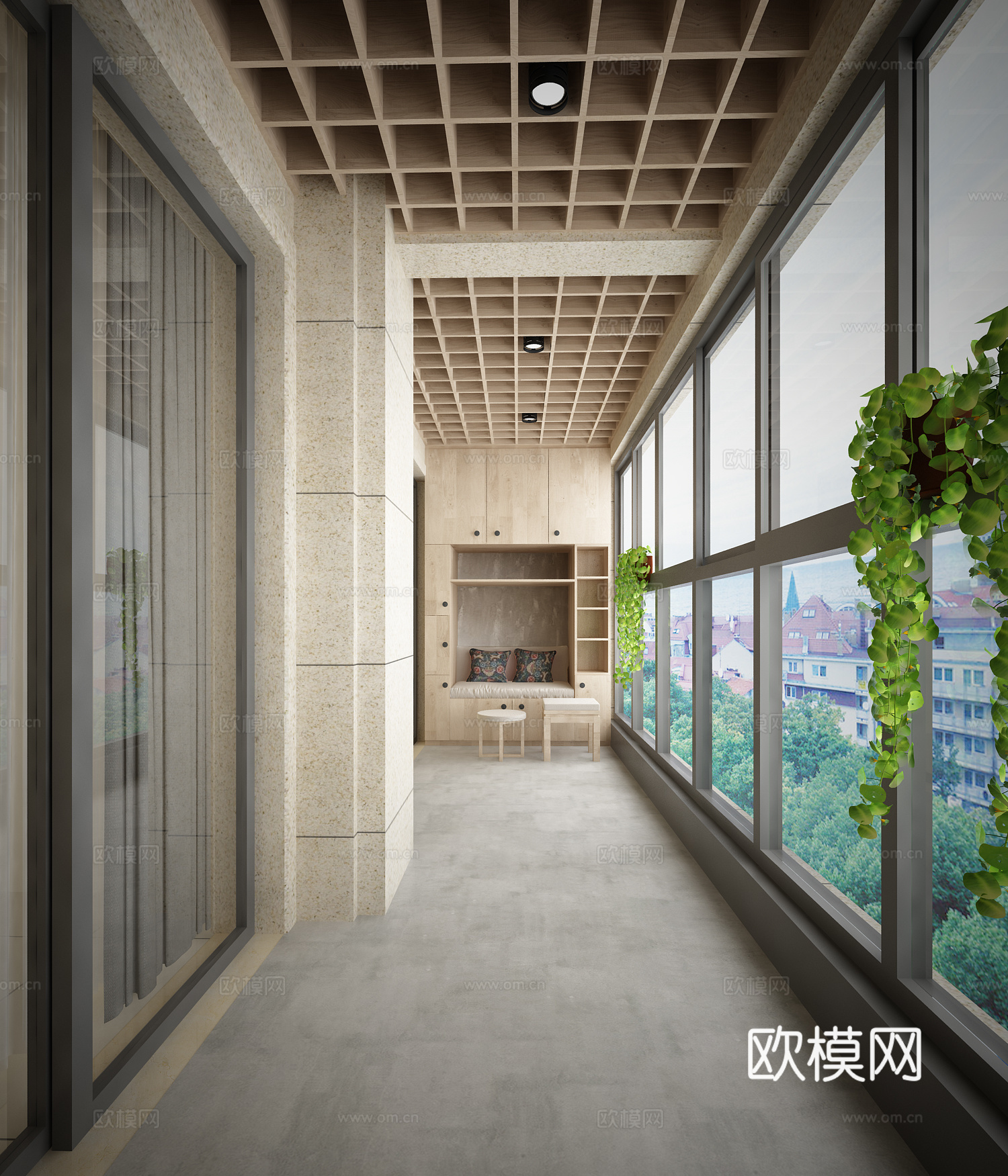 现代家装阳台3d模型