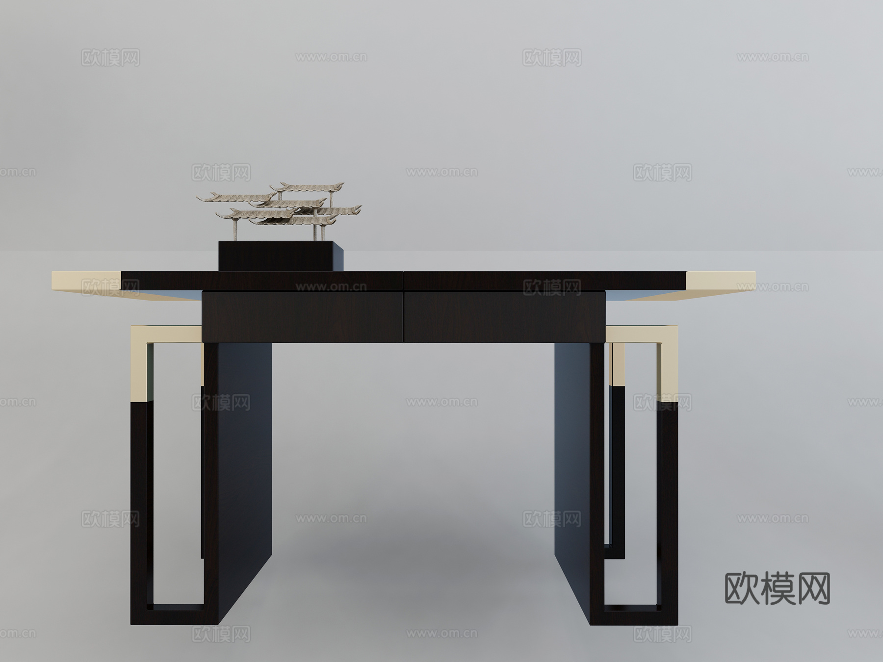 新中式端景柜组合3d模型