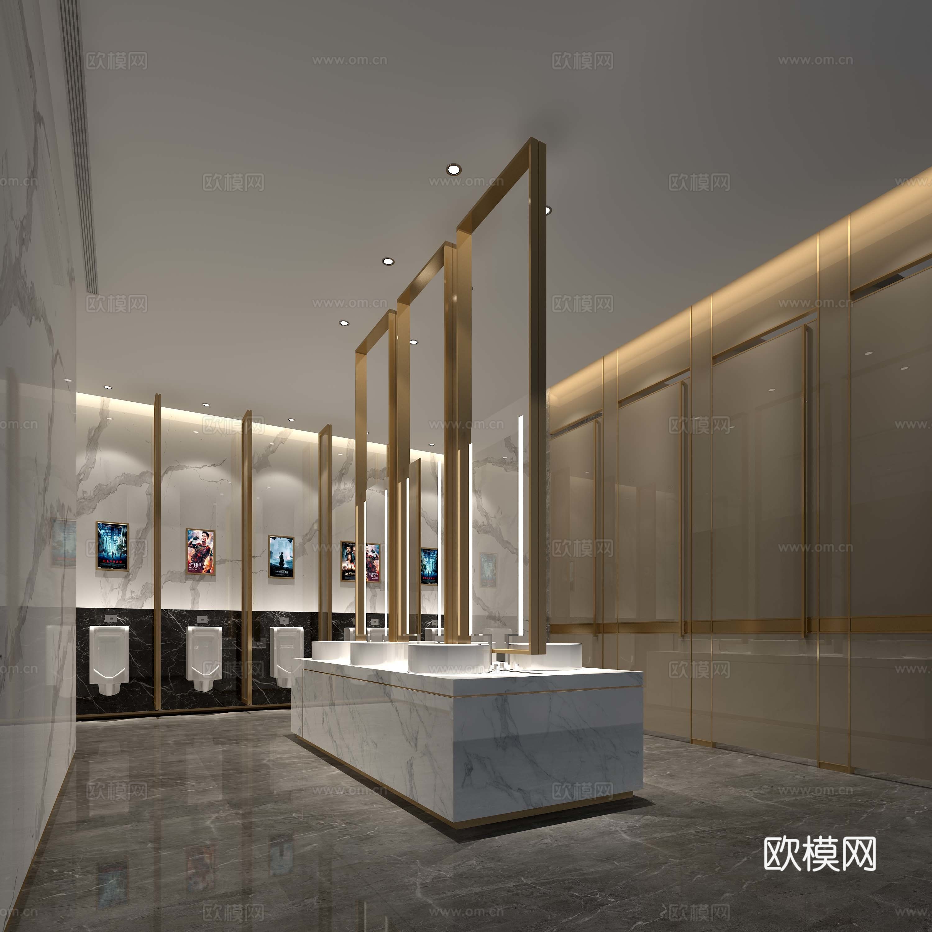 电影院卫生间3d模型