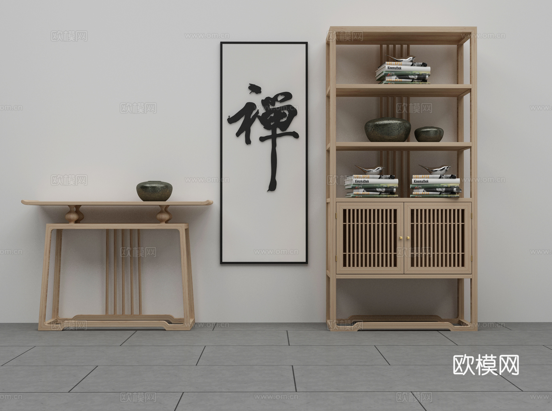新中式装饰柜3d模型