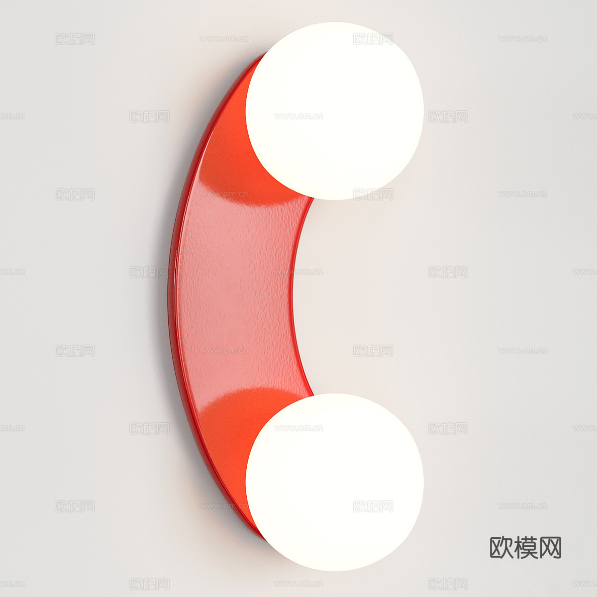 现代奶油风双头儿童金属壁灯3d模型