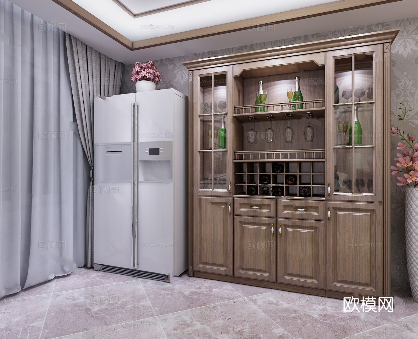 欧式酒柜模型3d模型