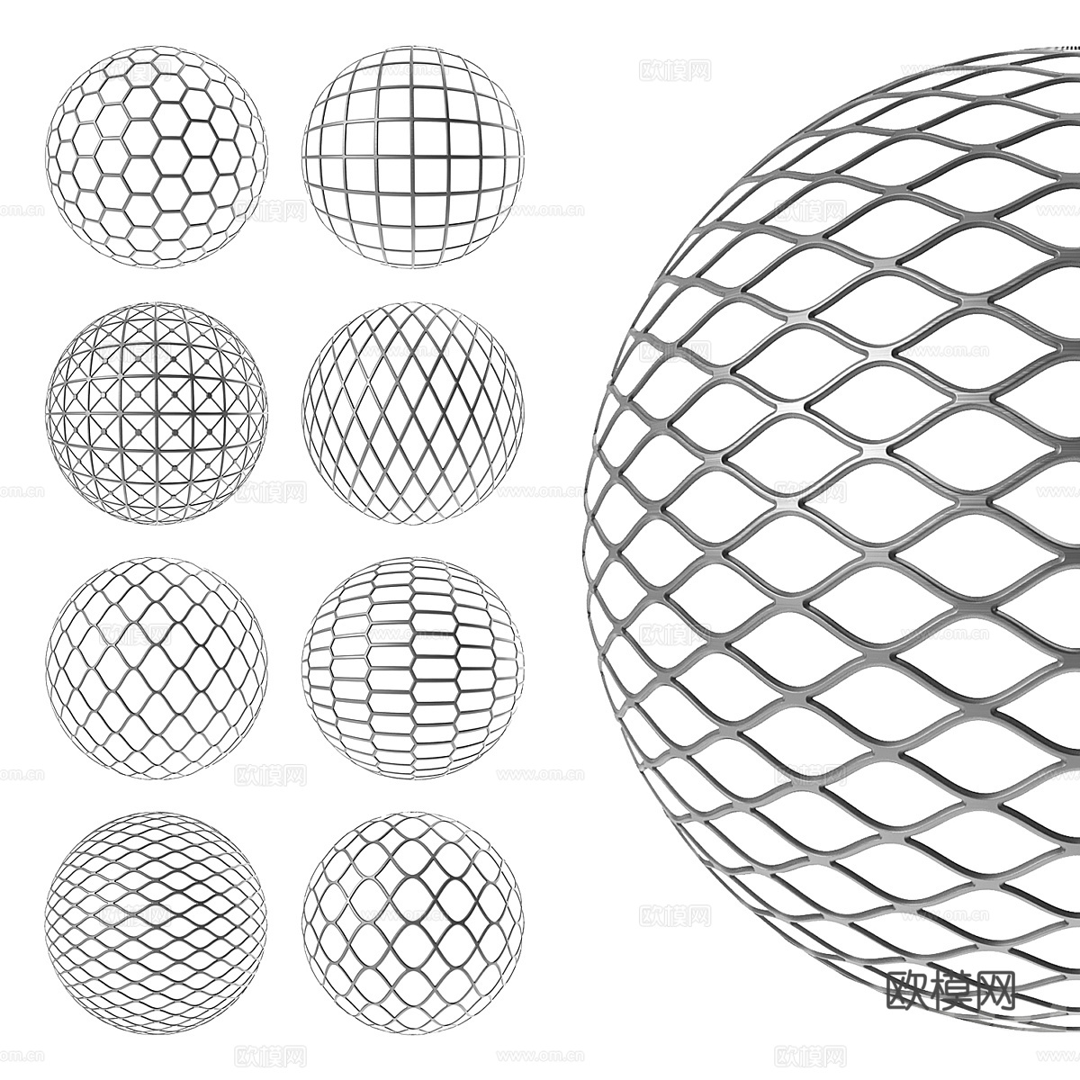 现代金属穿孔金属网3d模型