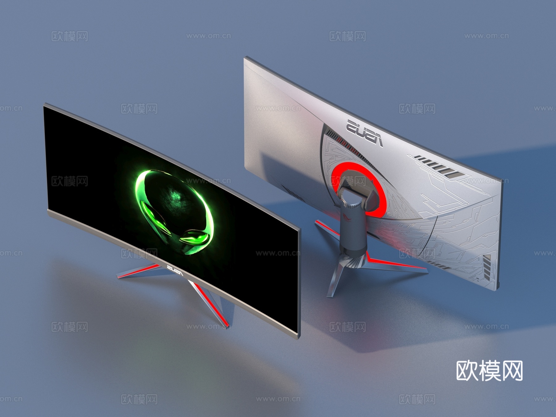 电脑显示器 显示屏 曲面显示器3d模型