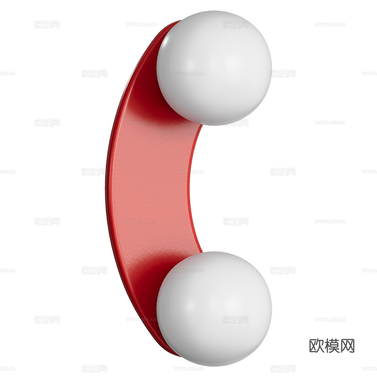现代奶油风双头儿童金属壁灯3d模型