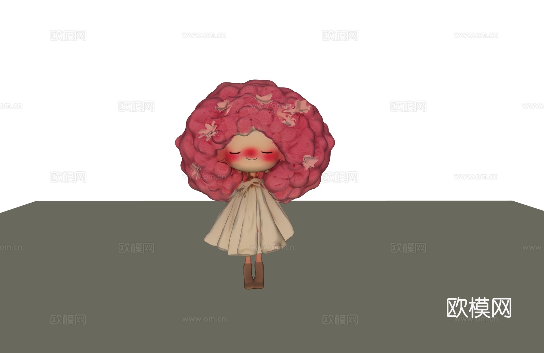 商场网红玩偶 网红店铺艺术装置 互动玩偶 玩偶摆件su模型