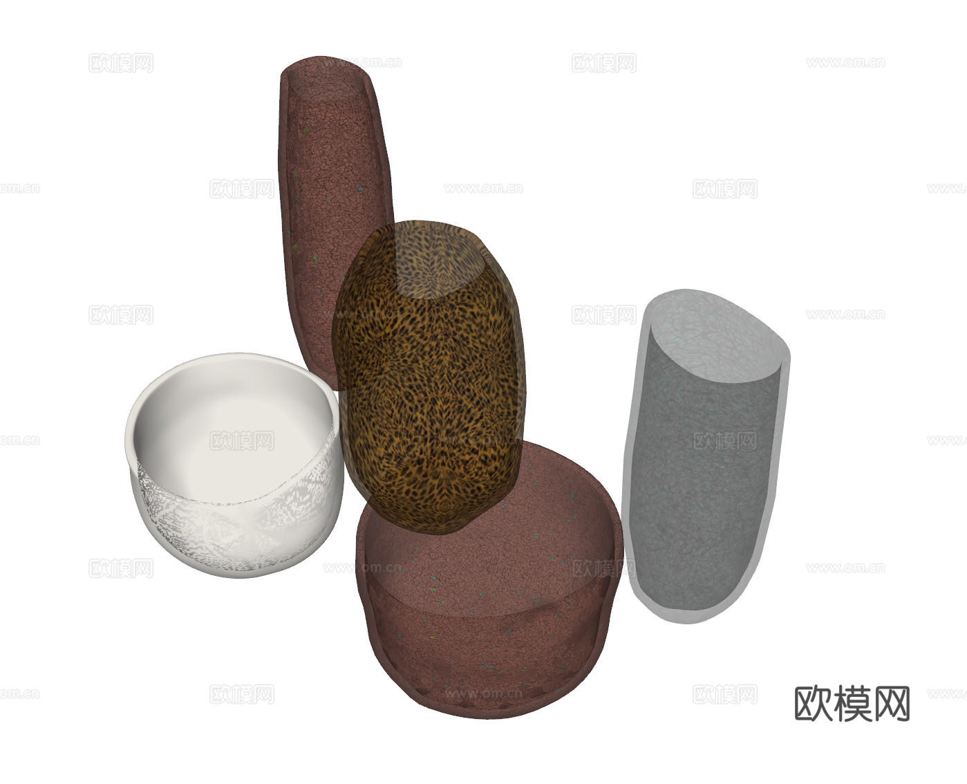 现代玻璃花瓶饰品su模型