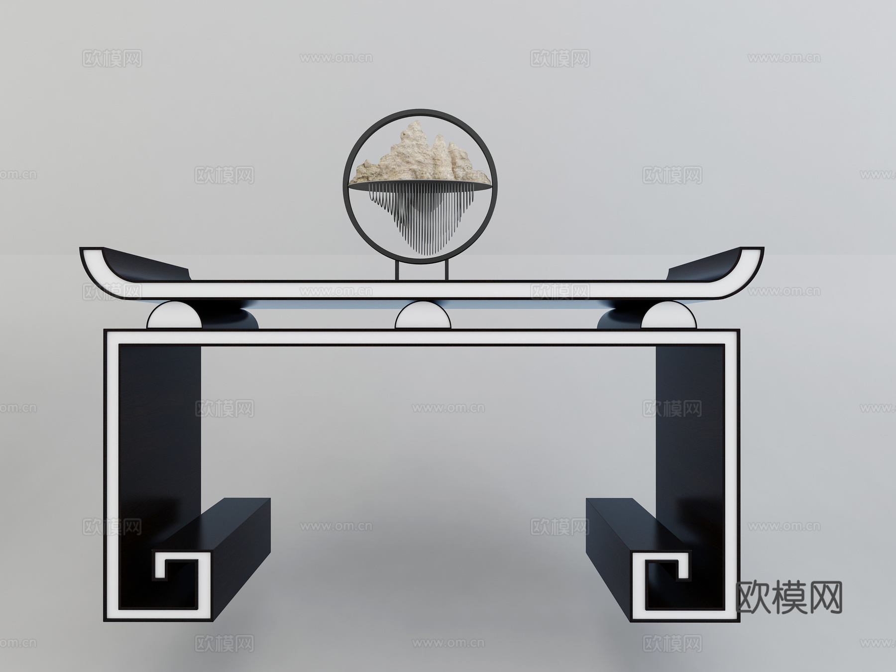 新中式端景柜组合3d模型