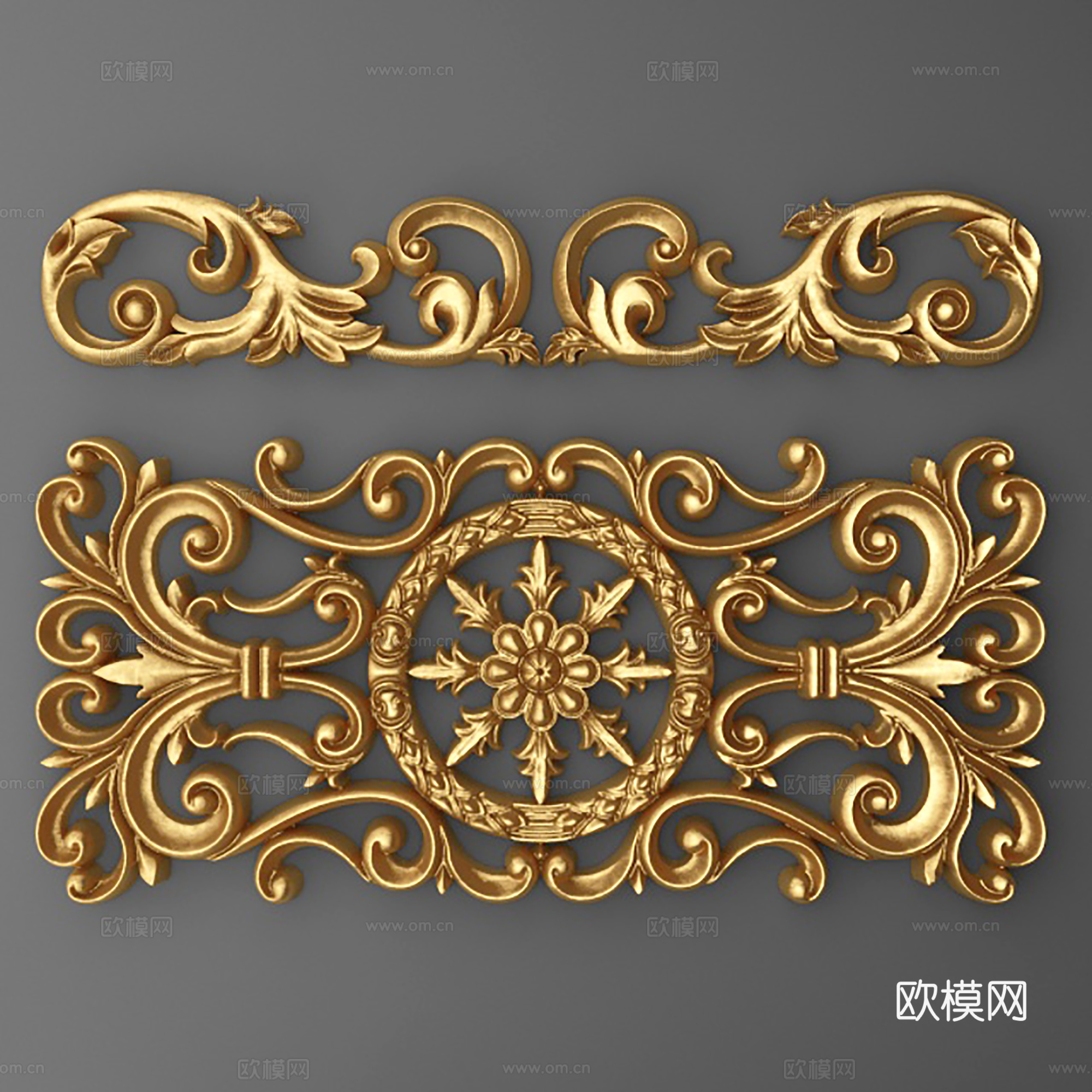 现代欧式雕花花雕3d模型