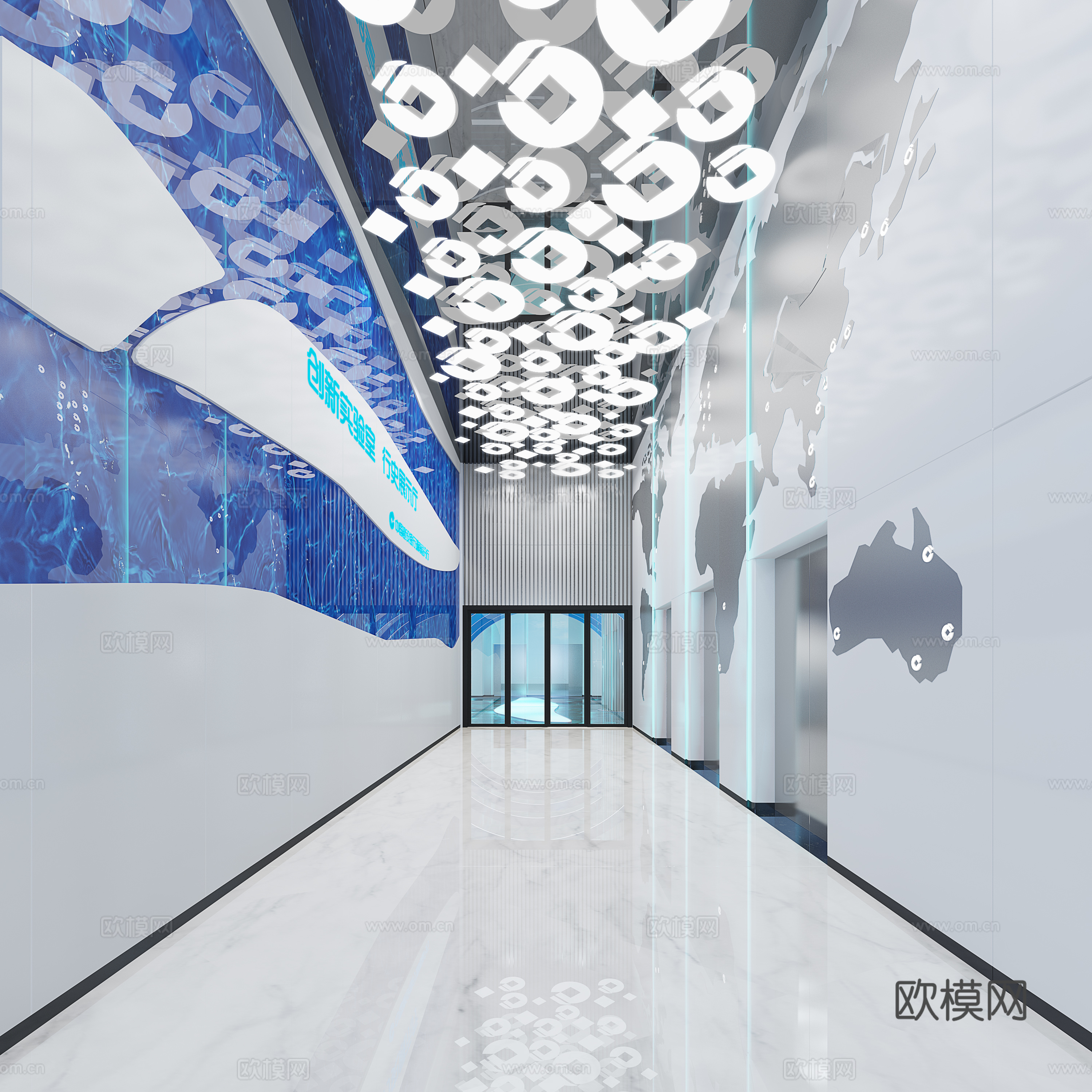 现代空间 科技展厅3d模型