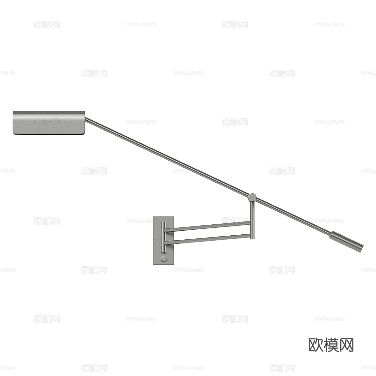 现代极简长条金属壁灯3d模型