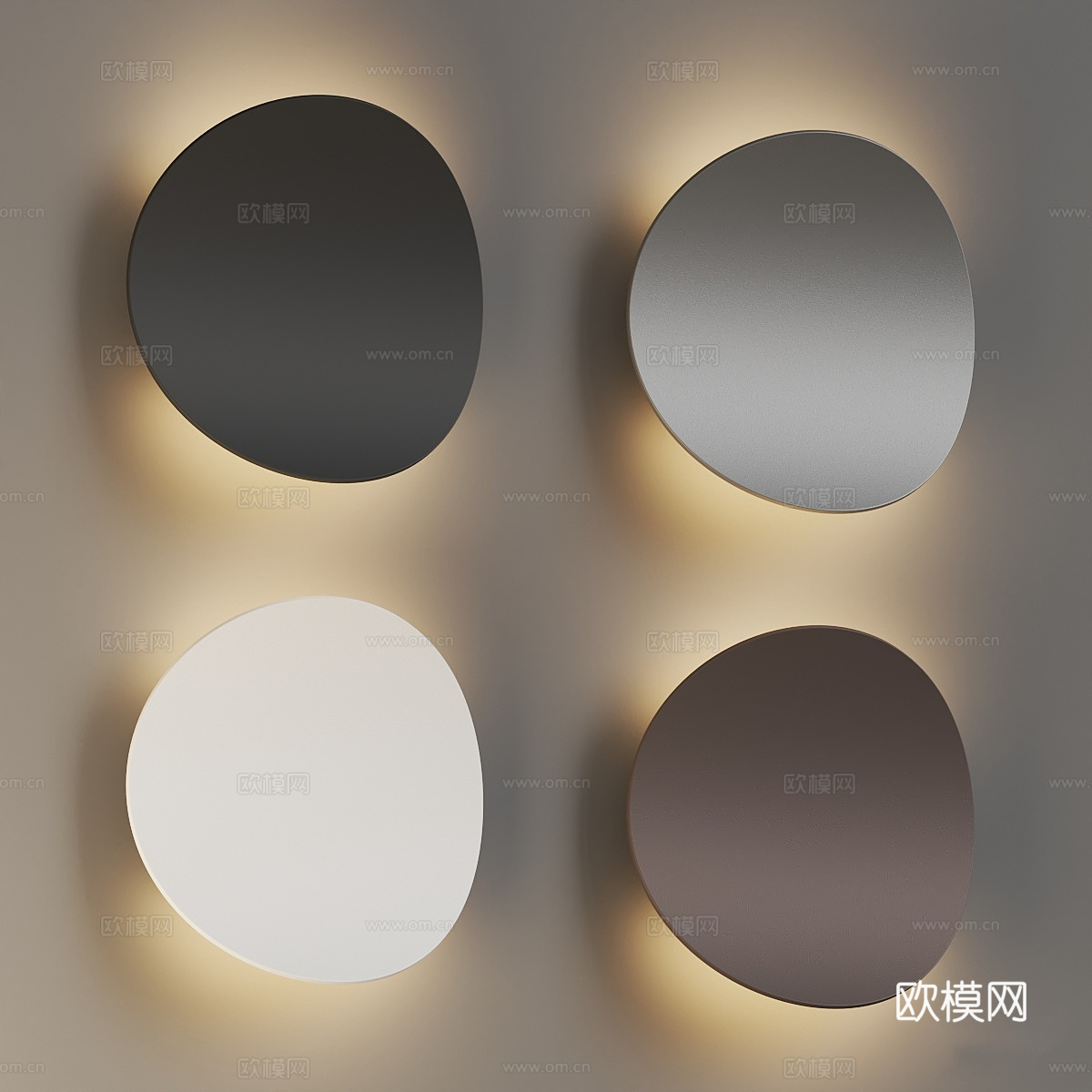 现代极简金属装饰壁灯3d模型