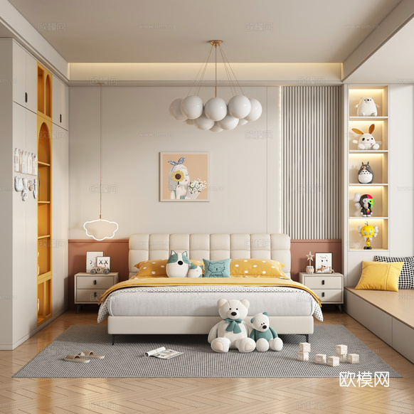 現(xiàn)代兒童房3d模型下載