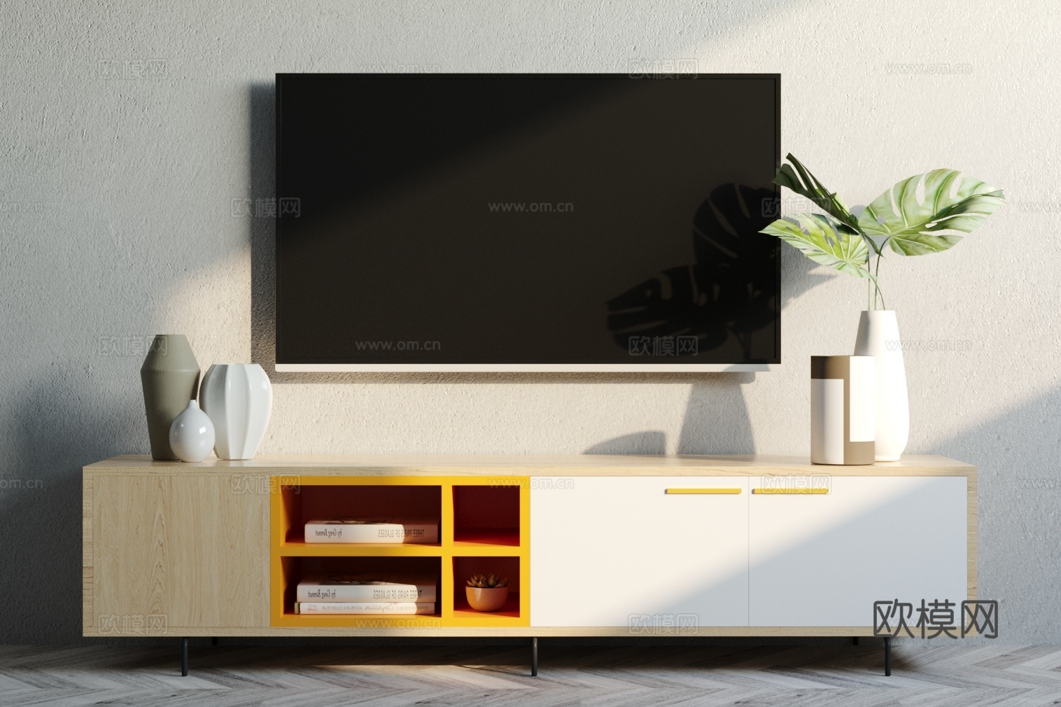 北欧电视柜摆件组合3d模型