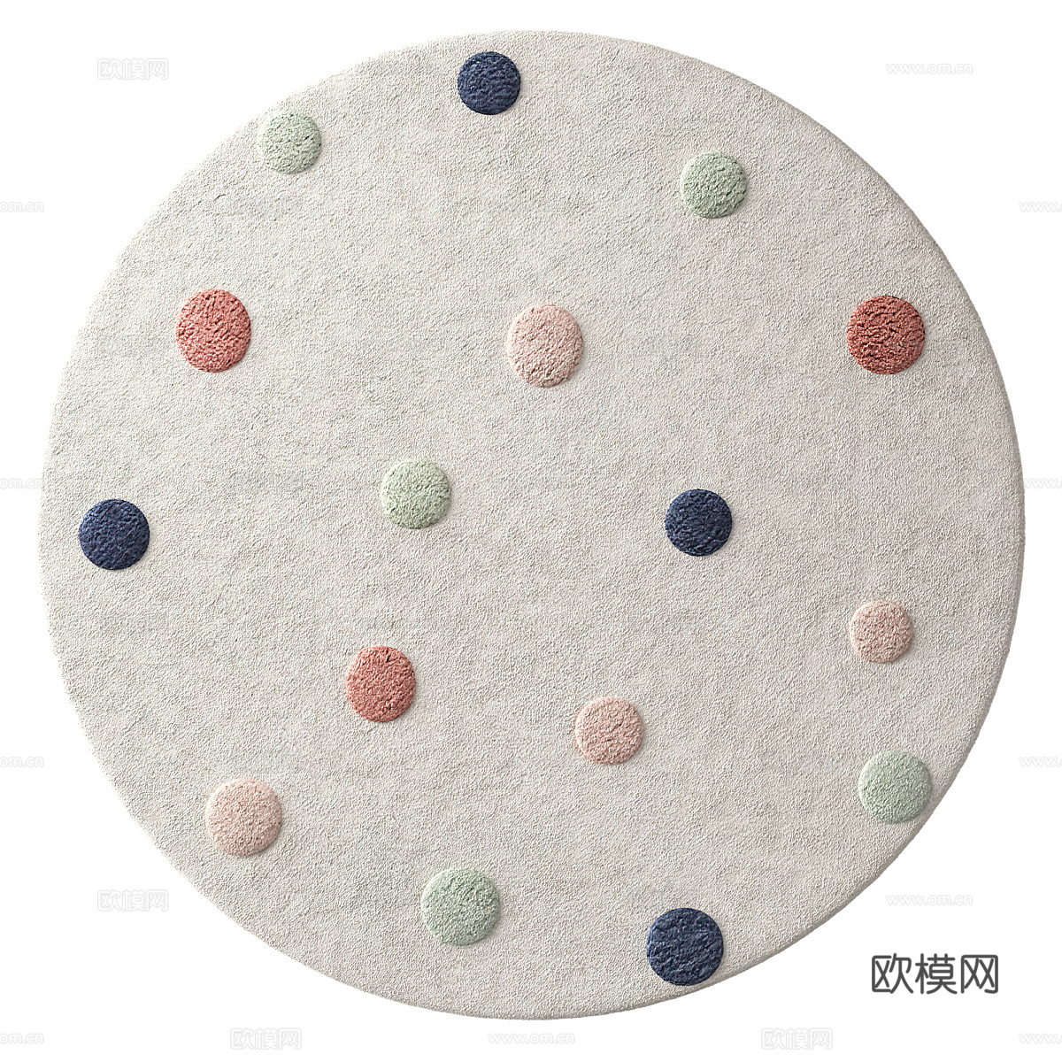 现代奶油风儿童地毯3d模型