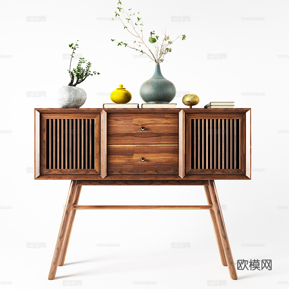 现代边柜装饰柜饰品3d模型
