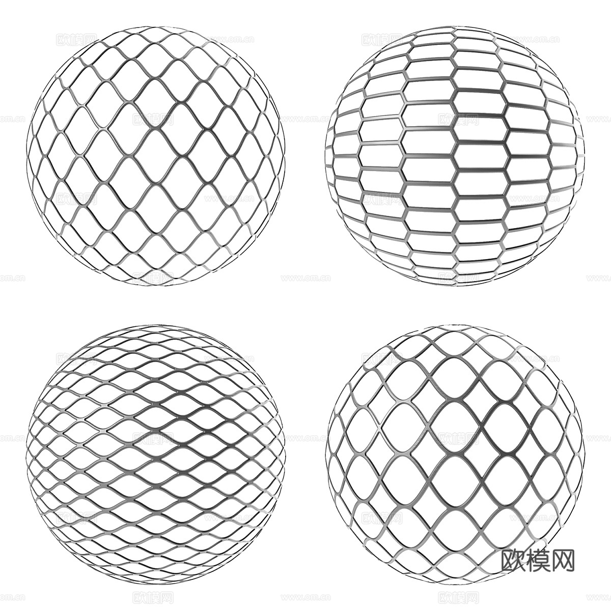 现代金属穿孔金属网3d模型