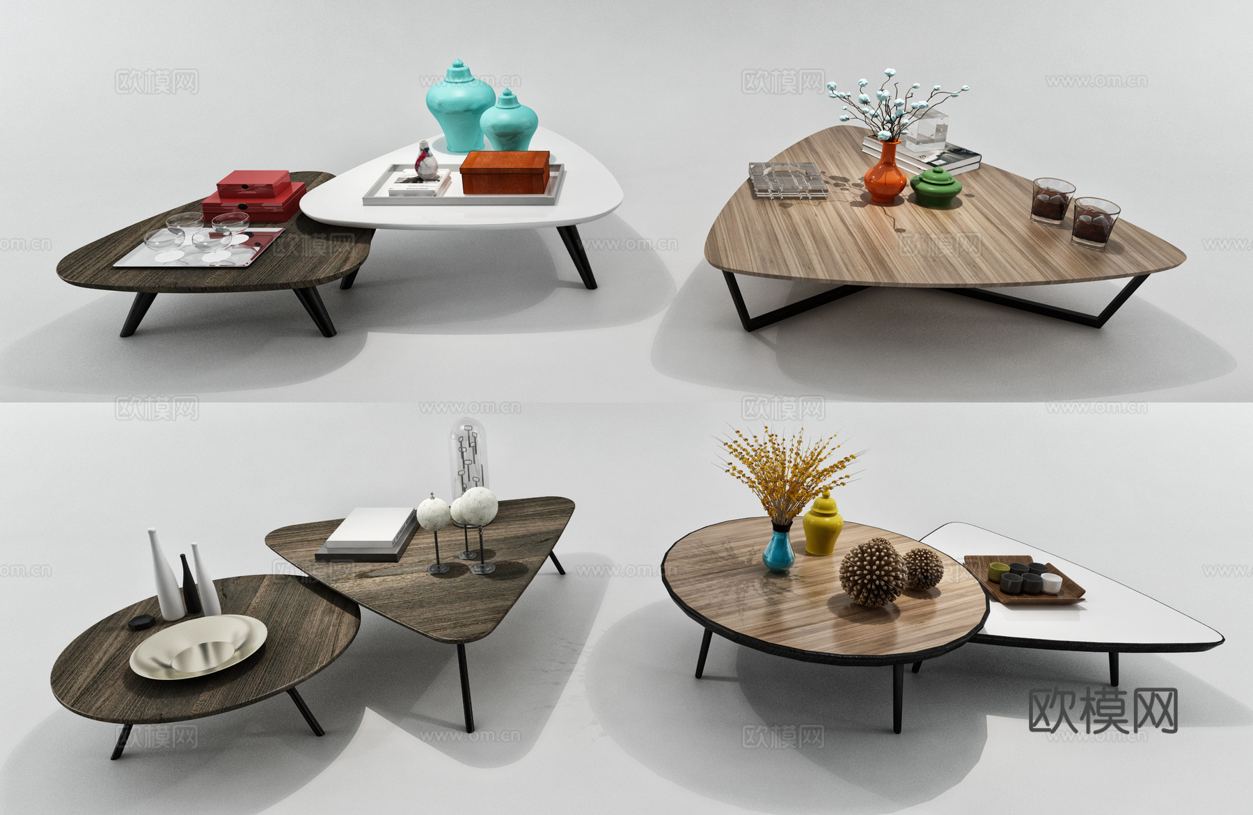 北欧茶几组合3d模型