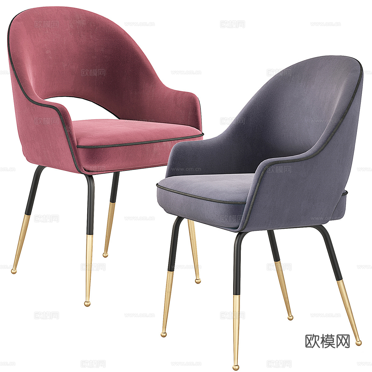 现代餐椅组合3d模型