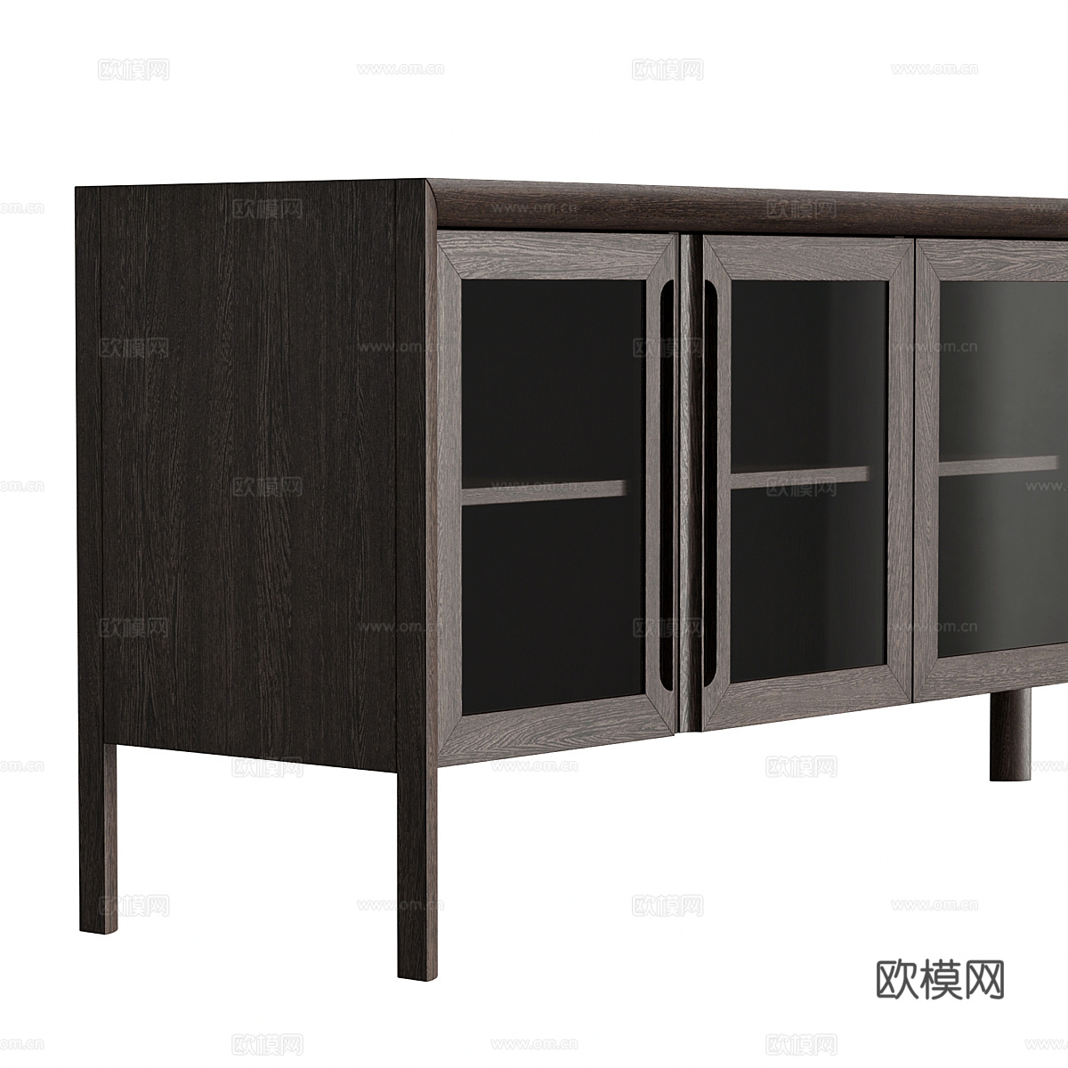 现代意式实木电视柜3d模型